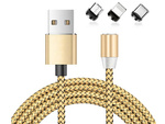 Magnetni nabojni kabel 3w1 micro typ-c usb lightning 1m