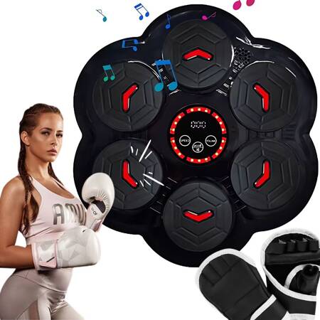 Boxeo escudo entrenador música bluetooth usb c + guantes de boxeo