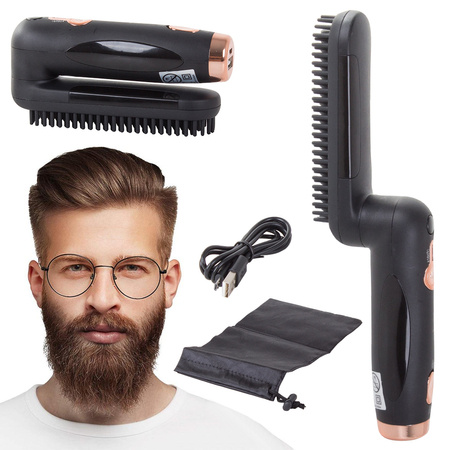 Cepillo alisador para barba y cabello