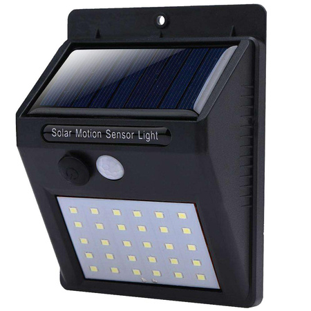 Lámpara solar 30led con sensor de movimiento y crepúsculo