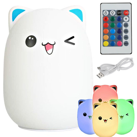 Led cat night light rgb mando a distancia