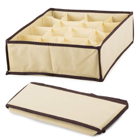 Organizador ropa interior calcetines cajón beige 16