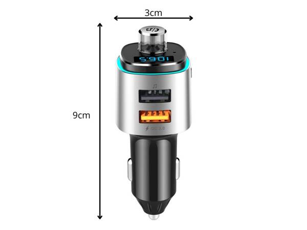 Bluetooth fm transmisor cargador de coche rápido 2x usb iluminación