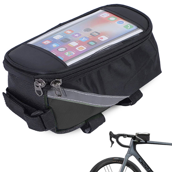 Bolsa de bicicleta impermeable alforja teléfono titular de la bolsa caso