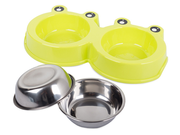 Caja para perros metal dual 300ml x 2