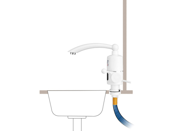 Calentador de agua eléctrico de flujo lcd 3kw