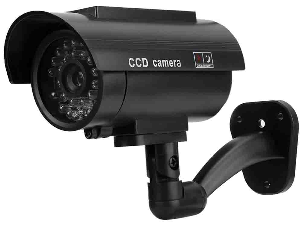 Camara falsa ir led vigilancia solar exterior camara de pared con diodo intermitente