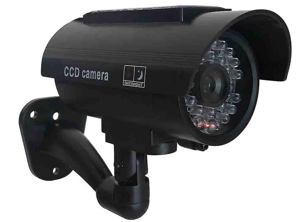 Camara falsa ir led vigilancia solar exterior camara de pared con diodo intermitente