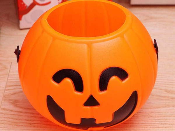 Cubo halloween calabaza caramelos contenedor grande