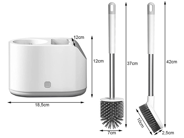 Escobillero silicona wc set doble 2en1 inodoro