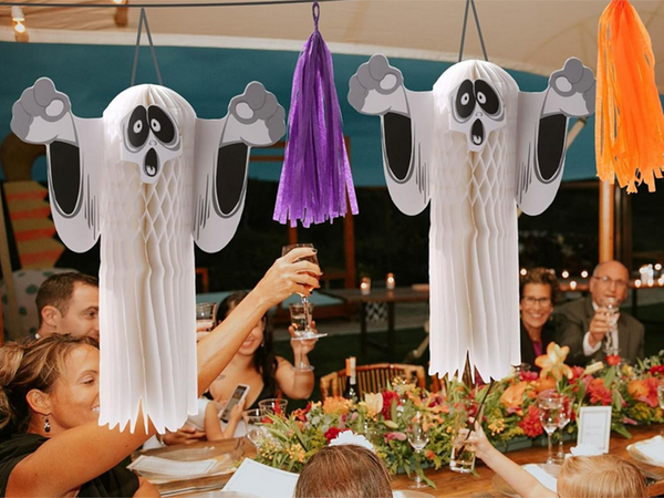 Fantasma colgante de papel halloween fantasma 3d decoración de papel doblado