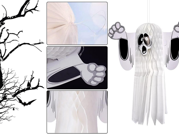 Fantasma colgante de papel halloween fantasma 3d decoración de papel doblado