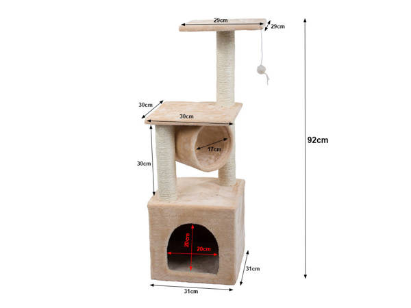 Gato rascador árbol casa torre cama 92cm