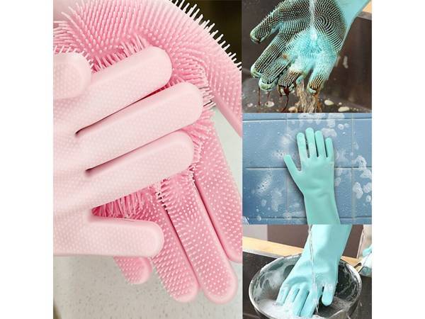 Guantes lavavajillas estropajo silicona cocina