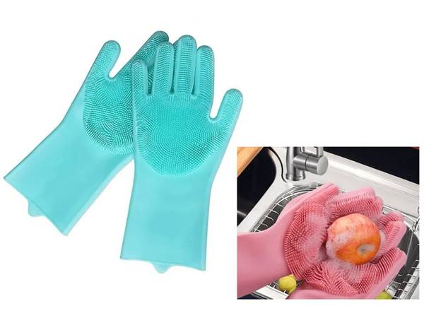 Guantes lavavajillas estropajo silicona cocina