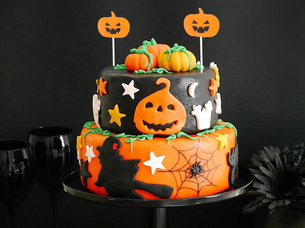 Halloween decoracion para tarta para cupcakes fiesta picnic palitos de papel