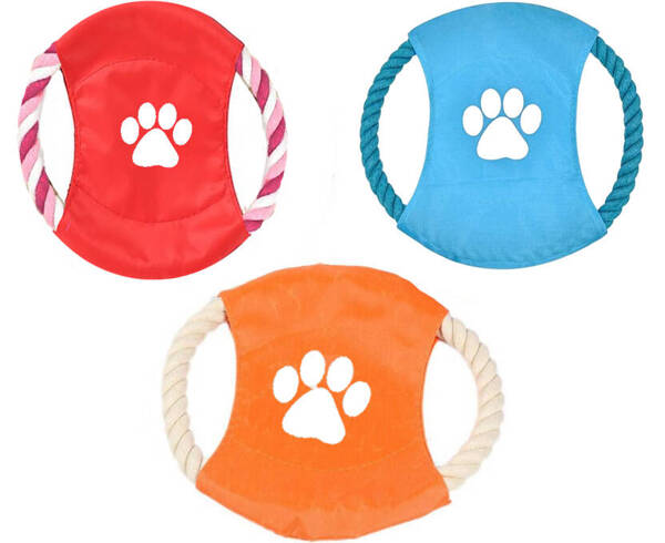 Juguete para perro chew tug rope frisbee disc