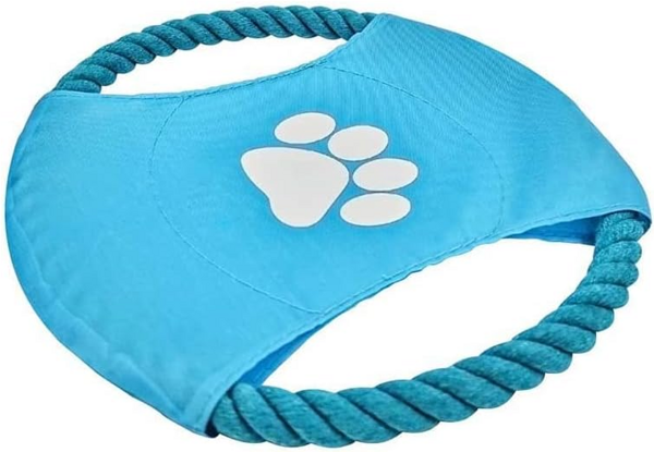 Juguete para perro chew tug rope frisbee disc