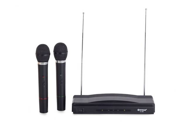 Kit karaoke 2x micrófono inalámbrico + estación