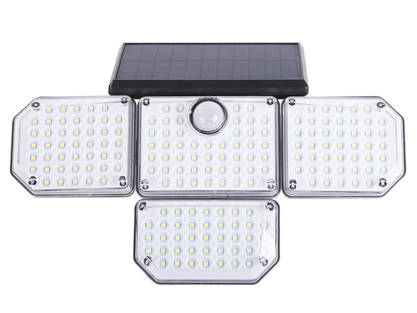 Lámpara solar 181 led con sensor de movimiento crepuscular + mando a distancia farola de jardín