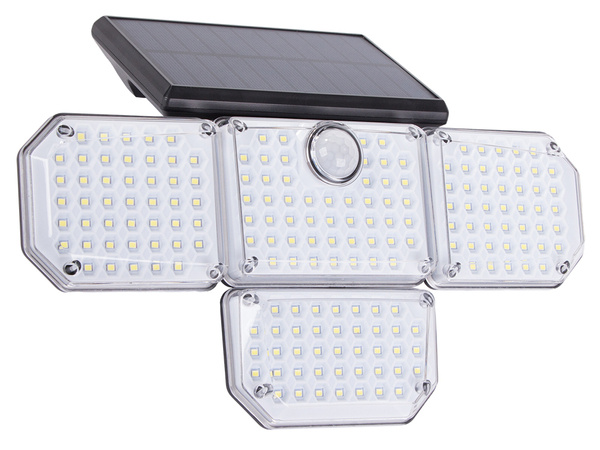 Lámpara solar 181 led con sensor de movimiento crepuscular + mando a distancia farola de jardín