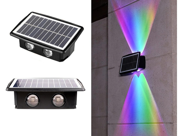 Lámpara solar led para fachada con sensor crepuscular aplique de pared