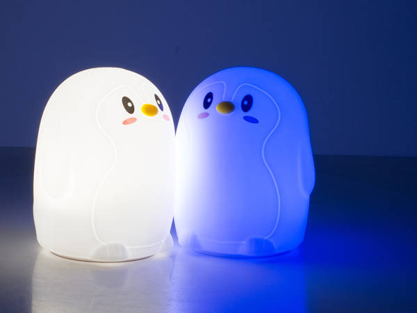 Led pingüino rgb control remoto usb luz de noche para niños