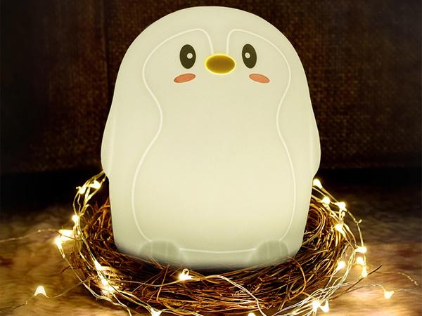 Led pingüino rgb control remoto usb luz de noche para niños