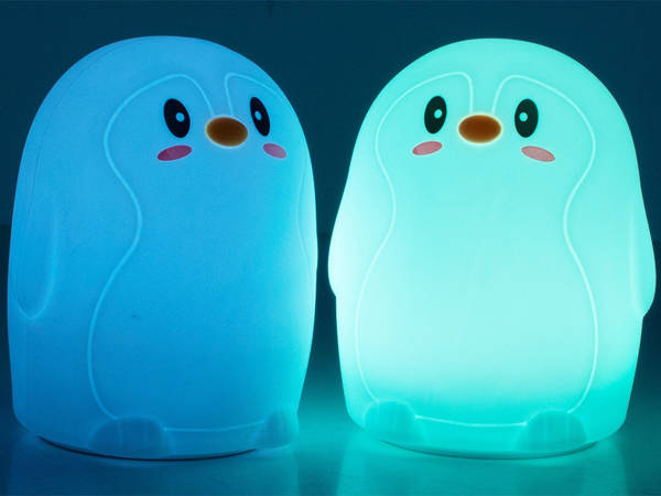 Led pingüino rgb control remoto usb luz de noche para niños