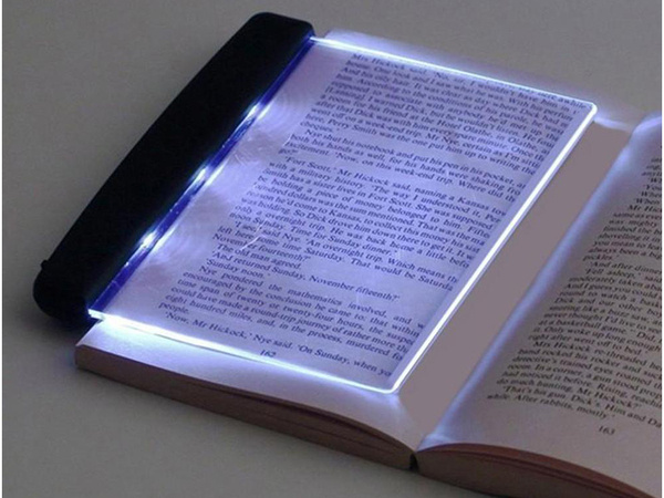 Libro luz de lectura de noche panel de retroiluminación led página portátil