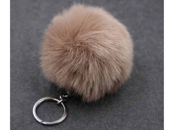 Llavero bolso pompon peluche