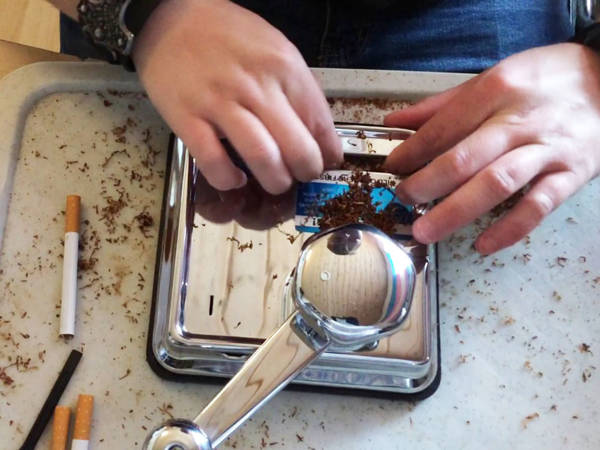 Llenadora de pistón para cigarrillos de tabaco acero