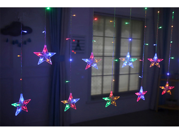 Luces guirnalda estrellas luz cortina 138 led