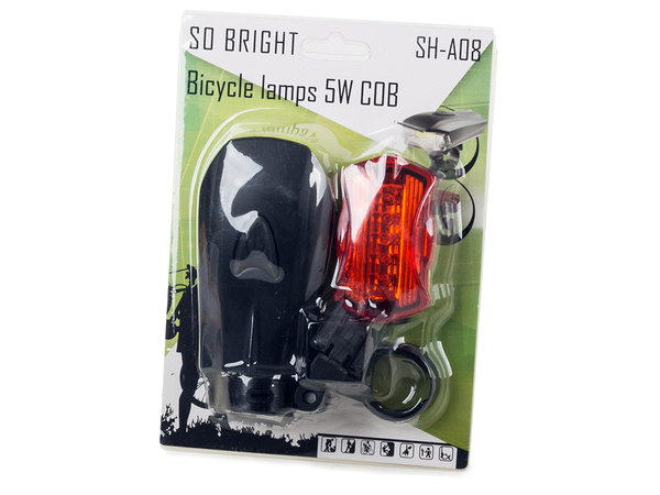 Luces led bicicleta cob 5w luces delanteras traseras