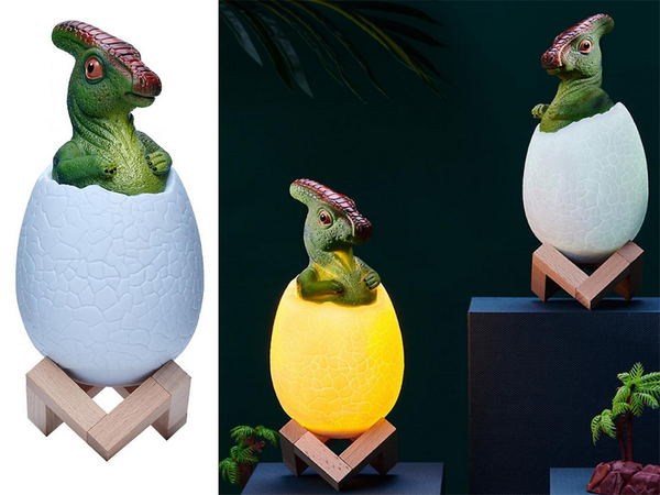 Luz nocturna dinosaurio dino huevo rgb led huevo luz para niños