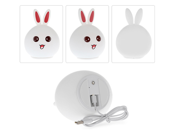 Luz nocturna led infantil rabbit touch rgb