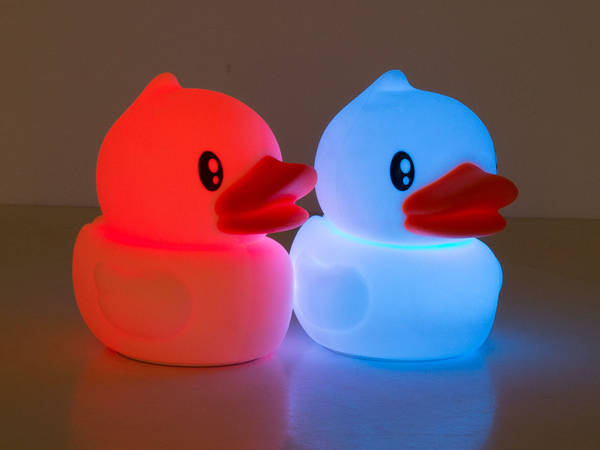 Luz nocturna led para niños rgb duck touch