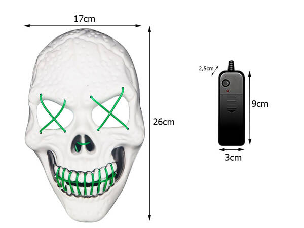 Máscara de calavera led halloween brillante led fiesta