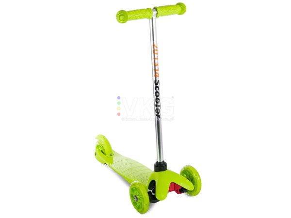 Patinete 3 ruedas 3en1 led verde