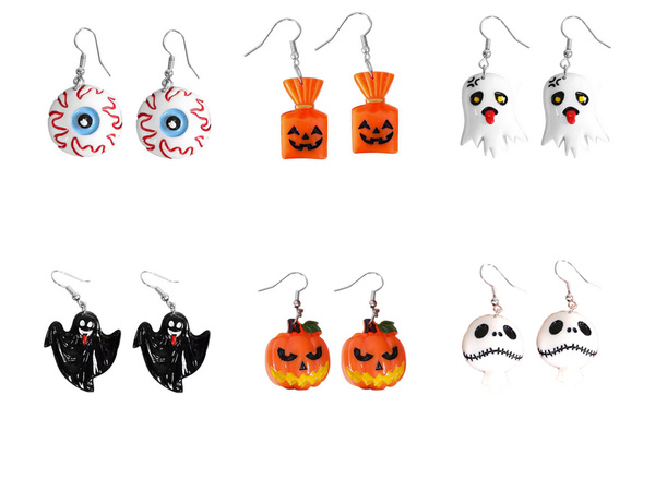 Pendientes de halloween fiesta de halloween fantasma calabaza ojo de caramelo