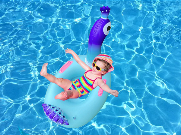 Pequeño círculo inflable pavo real de la rueda para el bebé a nadar en la piscina de agua