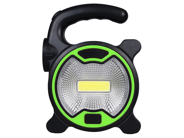 Potente linterna cob led para taller con soporte halógeno para pilas