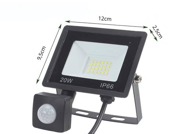 Proyector halógeno led 20w 6000k con sensor crepuscular ip66