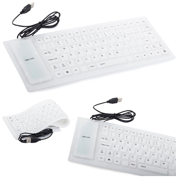 Silicona goma teclado blanco usb silencioso