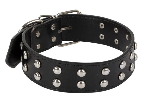 Tachonado collar de perro de cuero ecológico ajustable l