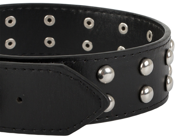 Tachonado collar de perro de cuero ecológico ajustable l