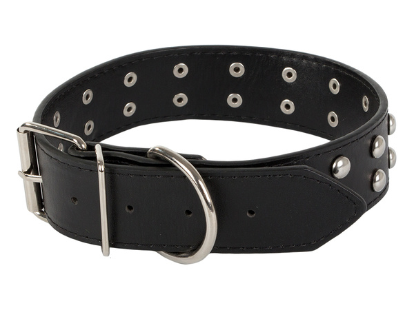 Tachonado collar de perro de cuero ecológico ajustable l