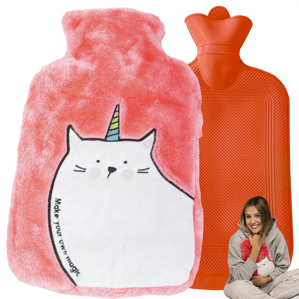 Thermofor De Goma En Una Funda Calentador De Agua Gato De Peluche Para Niños