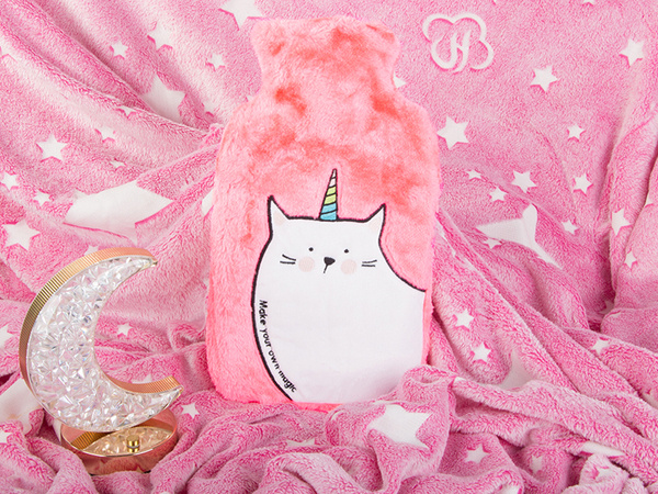 Thermofor De Goma En Una Funda Calentador De Agua Gato De Peluche Para Niños