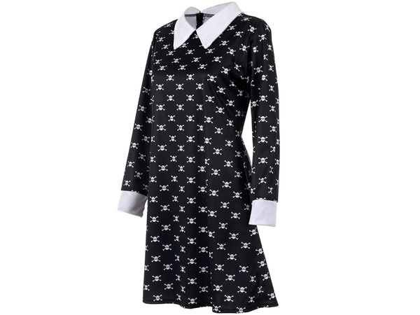 Vestido miercoles disfraz addams niños halloween disfraz 135